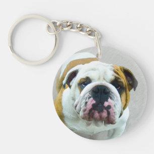 Bulldog Painting - Cute Original Dog Art Sleutelhanger