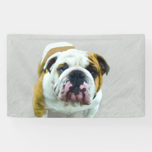 Bulldog Painting - Cute Original Dog Art Spandoek