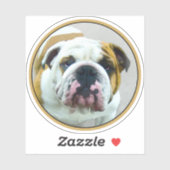 Bulldog Painting - Cute Original Dog Art Sticker (Vel)