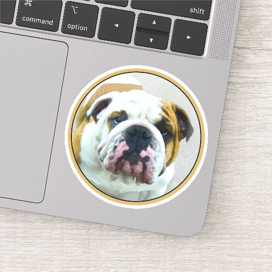 Bulldog Painting - Cute Original Dog Art Sticker (Detail)