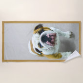 Bulldog Painting - Cute Original Dog Art Strandlaken (Voorkant)