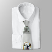 Bulldog Painting - Cute Original Dog Art Stropdas (Gebonden)