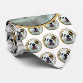 Bulldog Painting - Cute Original Dog Art Stropdas (Opgerold)