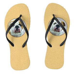 Bulldog Painting - Cute Original Dog Art Teenslippers