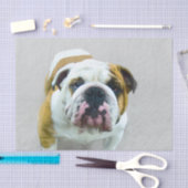 Bulldog Painting - Cute Original Dog Art Tissuepapier (Craft)