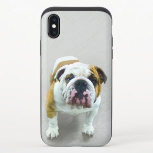 Bulldog Painting - Cute Original Dog Art iPhone X Schuifbaar Hoesje