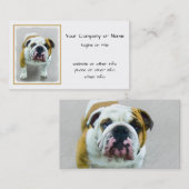 Bulldog Painting - Cute Original Dog Art Visitekaartje (Voorkant / Achterkant)