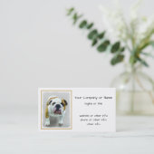 Bulldog Painting - Cute Original Dog Art Visitekaartje (Staand voorkant)