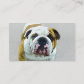 Bulldog Painting - Cute Original Dog Art Visitekaartje (Achterkant)