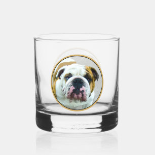 Bulldog Painting - Cute Original Dog Art Whisky Glas