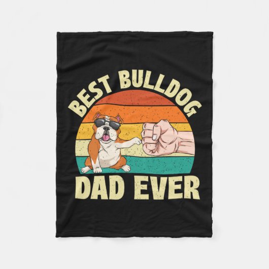 Bulldog Pap Ooit - Hondeneigenaar Dierlijk Huisdie Fleece Deken (Voorkant)