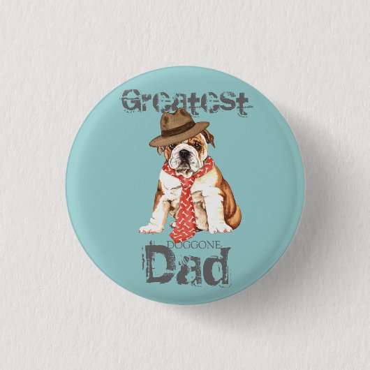 Bulldog Pap Ronde Button 3,2 Cm (Voorkant)