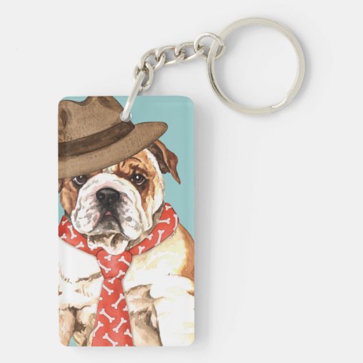 Bulldog Pap Sleutelhanger (achterkant)