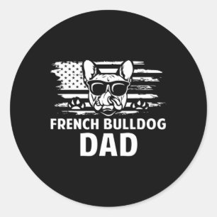 Bulldog papa franse lover cadeau hond eigenaar ronde sticker