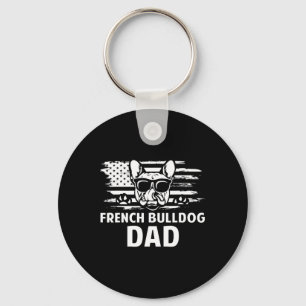 Bulldog papa franse lover cadeau hond eigenaar sleutelhanger