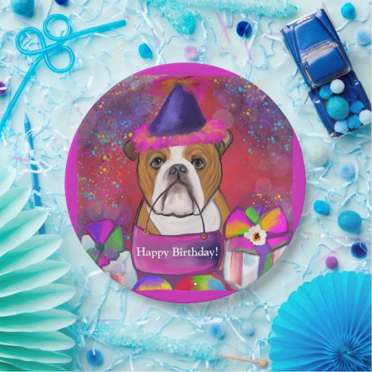 Bulldog Papieren Bordje (Feest)