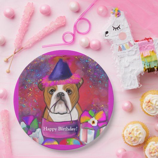 Bulldog Papieren Bordje (Feest)