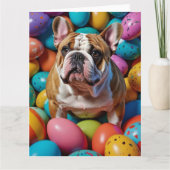 Bulldog Pasen Eieren Kaart (Voorkant)