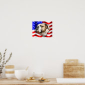 Bulldog Patriot US Flag Poster (Keuken)