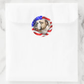 Bulldog Patriot US Flag Ronde Sticker (Tas)