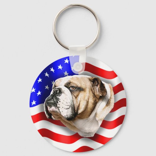 Bulldog Patriot US Flag Sleutelhanger (Voorkant)