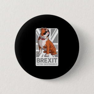 Bulldog Patriottische Engelse Bulldog Union Jack V Ronde Button 5,7 Cm