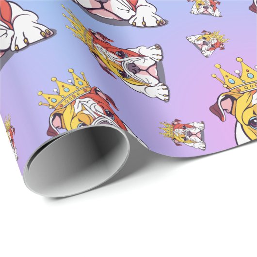 Bulldog pattern cadeaupapier (Rol Hoek)