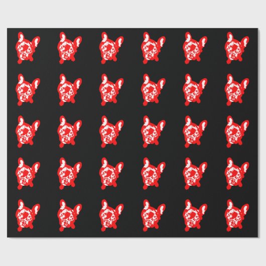 Bulldog Pattern Cadeaupapier (Vlak)
