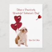 Bulldog Pawsitively Wonderful Valentijnsdag Wish Feestdagenkaart (Voorkant)
