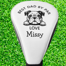 Bulldog Peeking Puppy Aanpassen Golf Head Hoesje