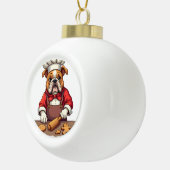 Bulldog Peperkoek Chef Keramische Bal Ornament (Rechts)