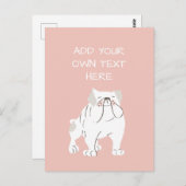 Bulldog Personalized Dog Name Briefkaart (Voorkant / Achterkant)