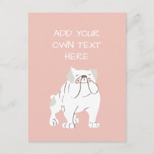 Bulldog Personalized Dog Name Briefkaart