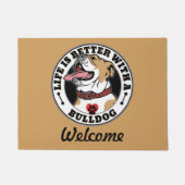Bulldog Personalized Life is beter met een hond Deurmat (Voorkant)