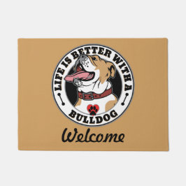 Bulldog Personalized Life is beter met een hond Deurmat
