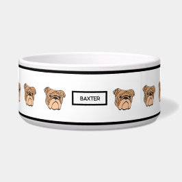 Bulldog Pet Bowl voor honden - Bruin Voerbakje