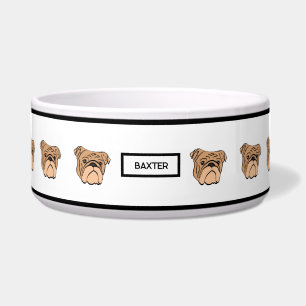 Bulldog Pet Bowl voor honden - Bruin Voerbakje