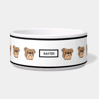 Bulldog Pet Bowl voor honden - Bruin Voerbakje