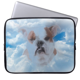 Bulldog Pet met Heaven Clouds Laptop Sleeve