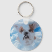 Bulldog Pet met Heaven Clouds Sleutelhanger (Voorkant)