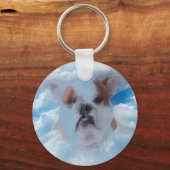 Bulldog Pet met Heaven Clouds Sleutelhanger (Voorkant)