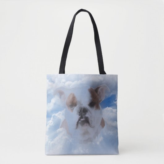 Bulldog Pet met Heaven Clouds Tote Bag (Voorkant)