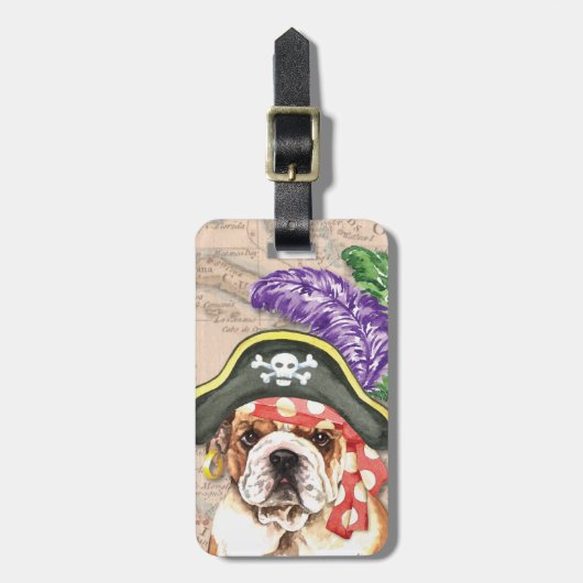 Bulldog Pirate Bagagelabel (Voorkant verticaal)