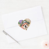 Bulldog Pirate Hart Sticker (Envelop)