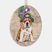 Bulldog Pirate Keramisch Ornament (Rechts)