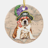 Bulldog Pirate Keramisch Ornament (Voorkant)