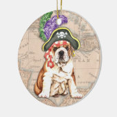 Bulldog Pirate Keramisch Ornament (Links)