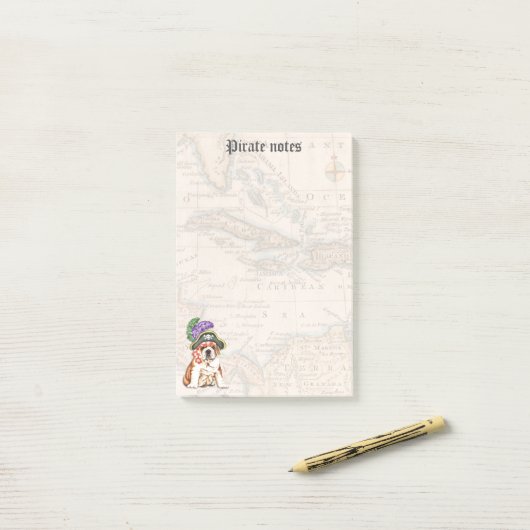 Bulldog Pirate Post-it® Notes (Op bureau)