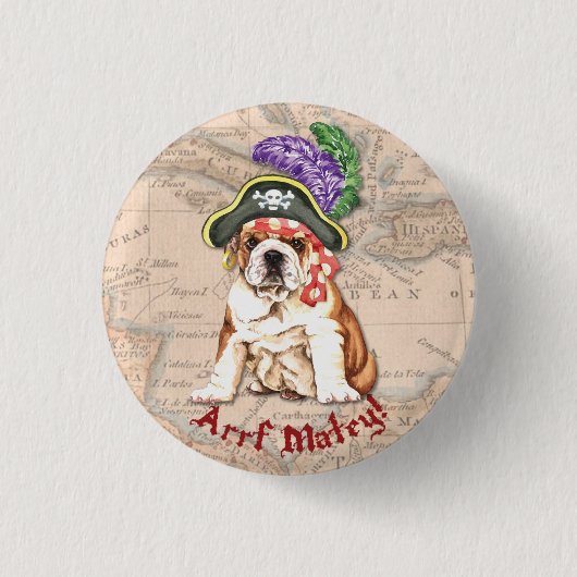 Bulldog Pirate Ronde Button 3,2 Cm (Voorkant)
