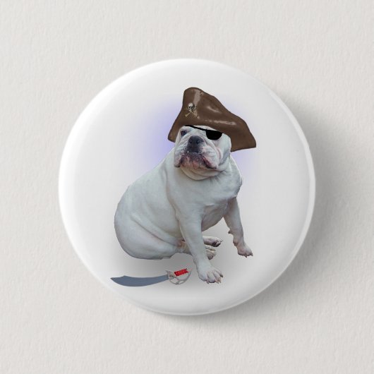 Bulldog pirate ronde button 5,7 cm (Voorkant)